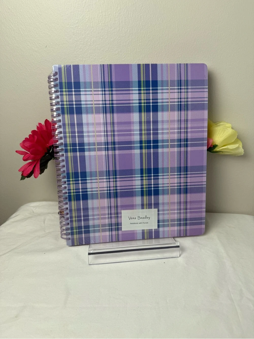 NWT Vera Bradley Amethyst Plaid Large Notebook New